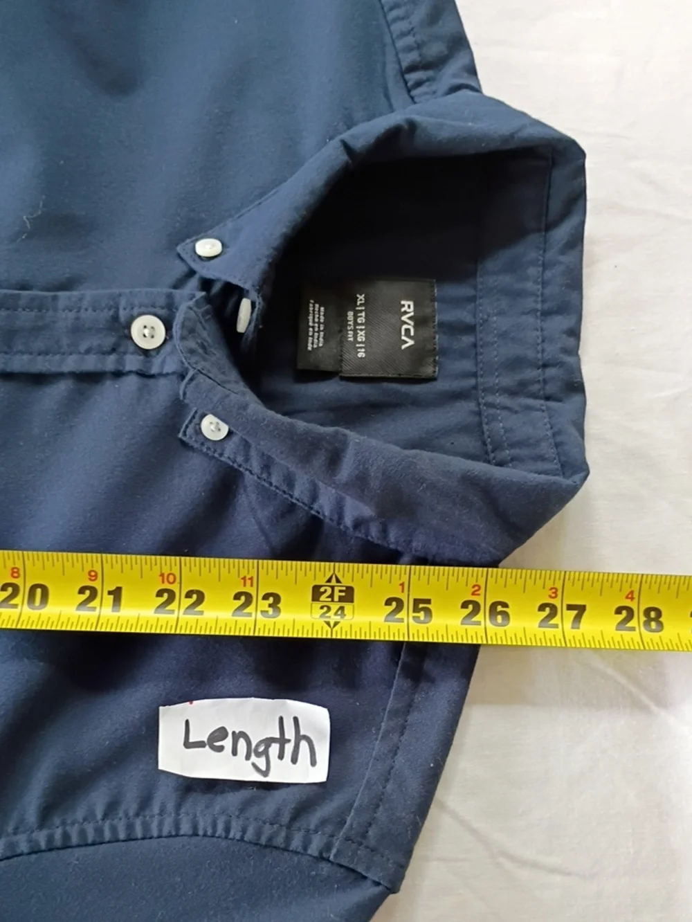 NWT RVCA That'll Do Stretch Blue Short Sleeve Boys Button Down Size XL/16
